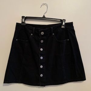 Black Denim A-line skirt -high waisted